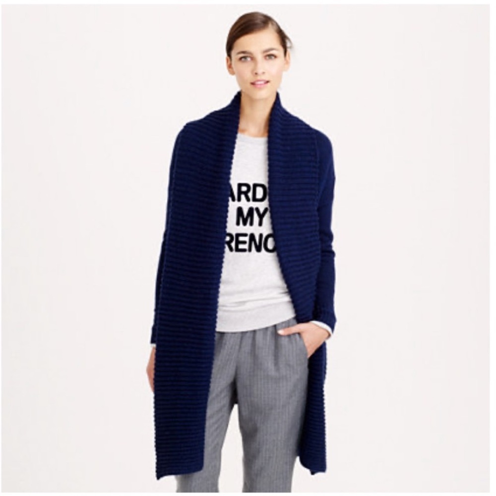 J Crew Open Shawl-Collar Cardigan Sweater